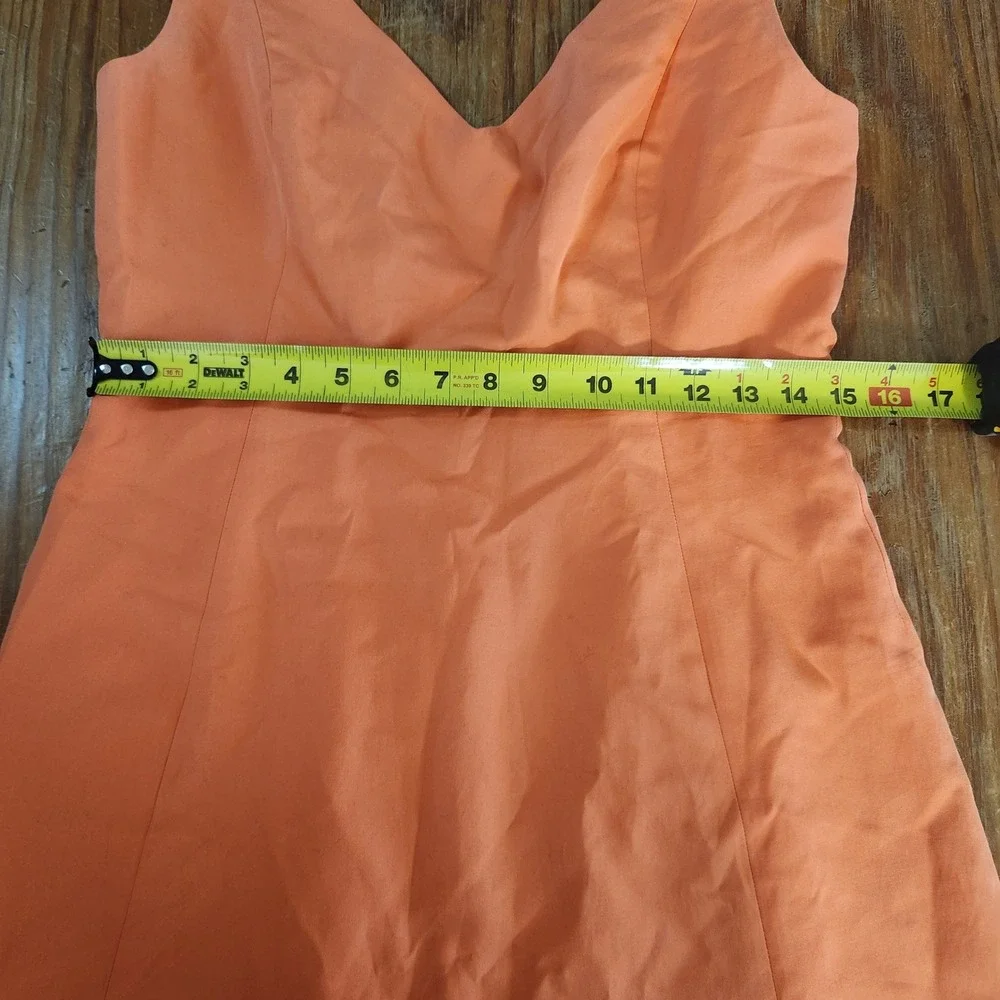 J. Crew Women's Orange Cotton A-Line Sleeveless Dress Sz 6 Lined‎ V-Back & Neck
